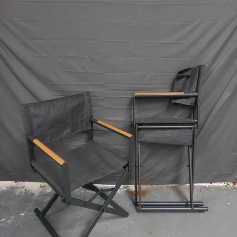 MY GARDEN STORIES SET OF 2 FOLDING DIRECTOR CHAIRS IN GREY - COLLECTION ONLY