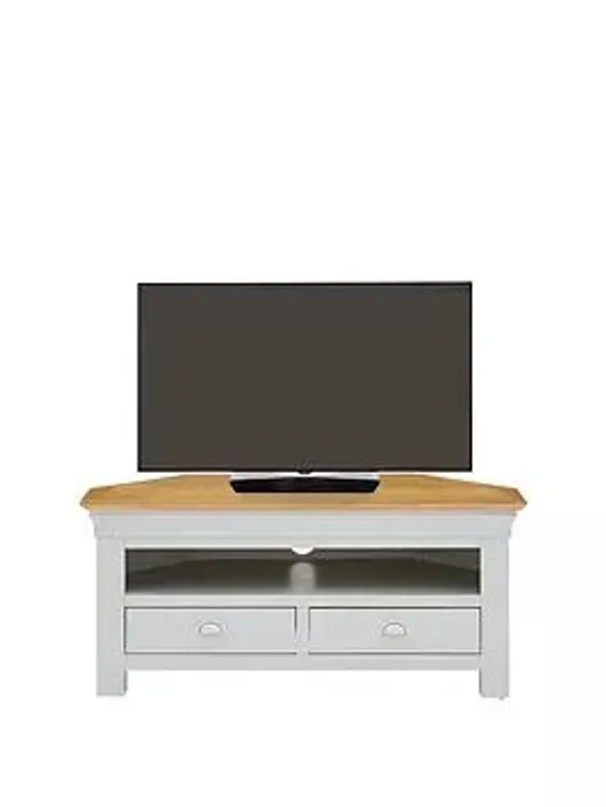 BOXED SEATTLE CORNER TV UNIT - GREY/OAK (1 BOX) RRP £269