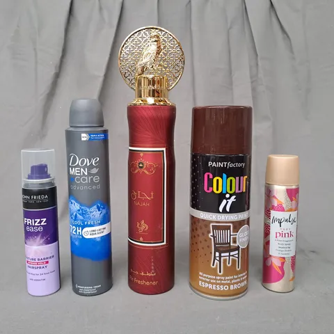 APPROXIMATELY 10 ASSORTED AEROSOL ITEMS IN INCLUDE AIR FRESHENER, SPRAY PAINT, ANTI-PERSPIRANT, ETC - COLLECTION ONLY