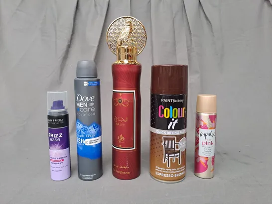 APPROXIMATELY 10 ASSORTED AEROSOL ITEMS IN INCLUDE AIR FRESHENER, SPRAY PAINT, ANTI-PERSPIRANT, ETC - COLLECTION ONLY