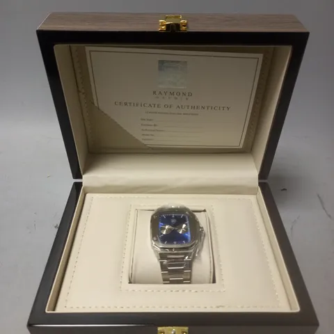 RAYMOND GAUDIN WATCH MULTI FUNCTION BLUE DIAL STAINLESS STEEL CASE & STRAP