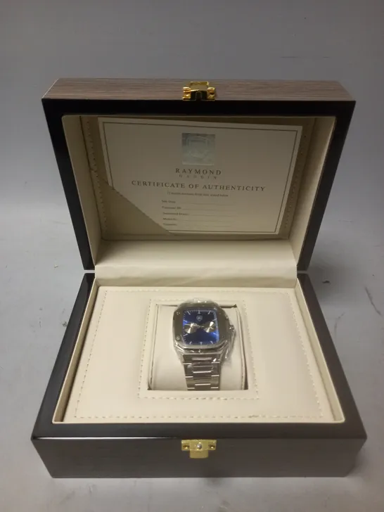 RAYMOND GAUDIN WATCH MULTI FUNCTION BLUE DIAL STAINLESS STEEL CASE & STRAP