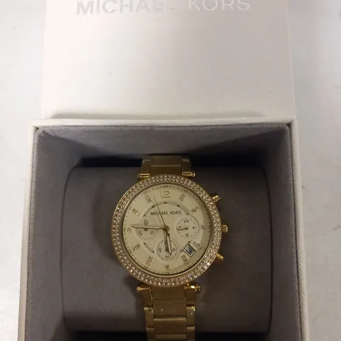 BOXED MICHAEL KORS GOLD WRIST WATCH