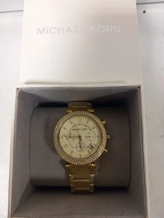 BOXED MICHAEL KORS GOLD WRIST WATCH