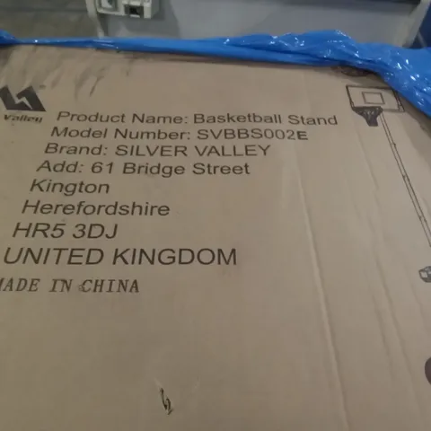 PALLET OF ASSORTED ITEMS INCLUDING SILVER VALLEY BASKETBALL STAND, MASTER CANOPY COMPACT CANOPY, POP UP CANOPY