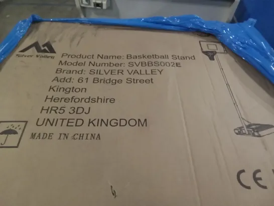 PALLET OF ASSORTED ITEMS INCLUDING SILVER VALLEY BASKETBALL STAND, MASTER CANOPY COMPACT CANOPY, POP UP CANOPY