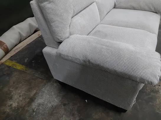 DESIGNER TWO SEATER SOFA LIGHT GREY FABRIC 