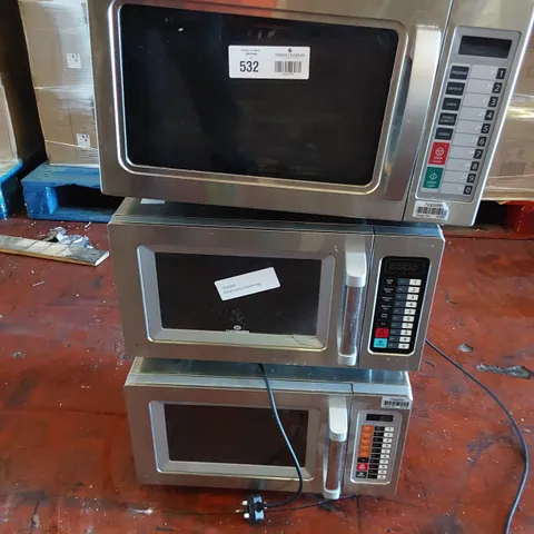 3 ASSORTED MICROWAVE OVENS