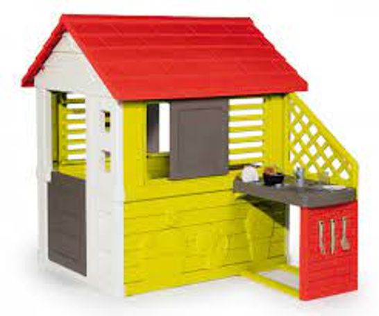 BOXED SMOBY NATURE PLAYHOUSE WITH KITCHEN (1 BOX) RRP £259.99