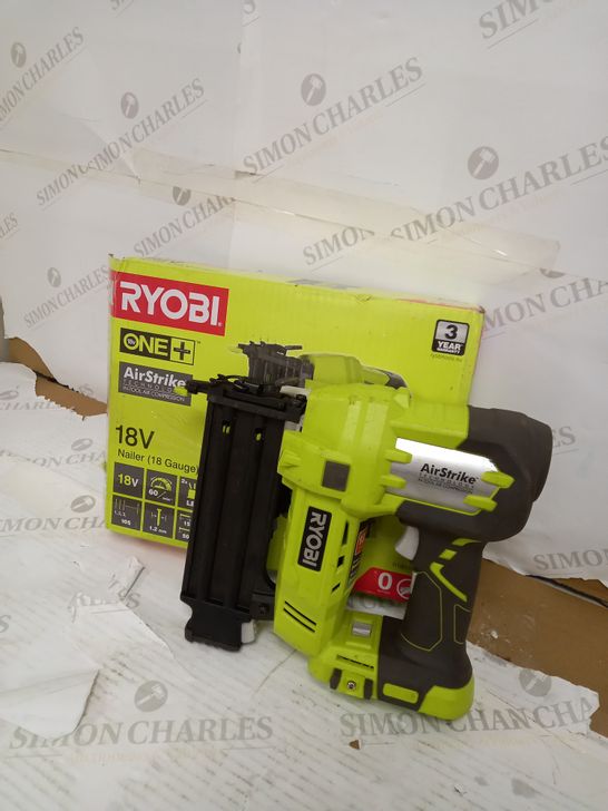 RYOBI R18N18G-0 ONE+ 18G AIRSTRIKE NAILER, 18V (BODY ONLY), HYPER GREEN