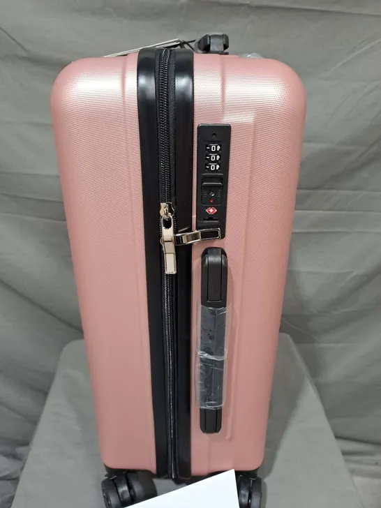 FLIEE HARD SHELLED LIGHTWEIGHT LOCKABLE LUGGAGE CASE IN PINK 