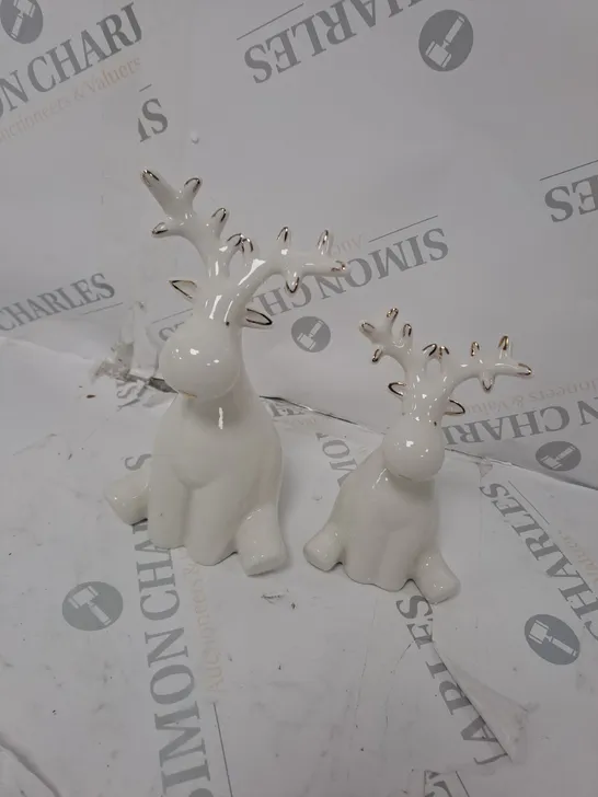 SET 2 CERAMIC DEER ORDAINMENTS 