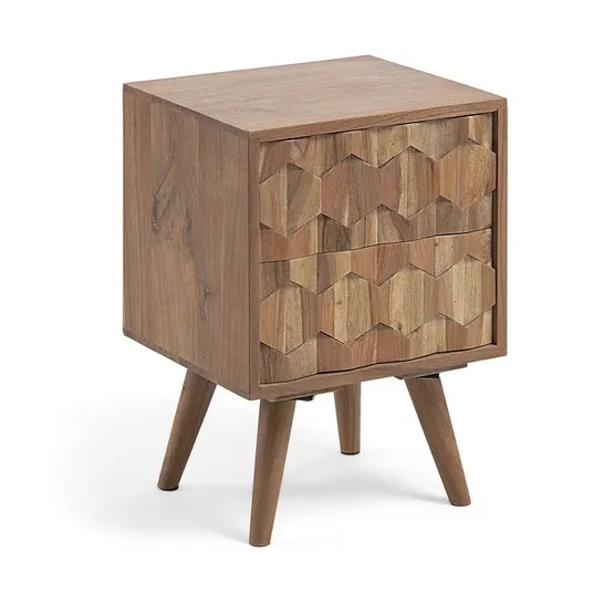 BOXED CAYSON SOLID WOOD BEDSIDE TABLE (1 BOX)