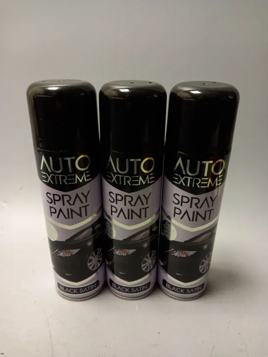 BOX OF 24 AUTO EXTREME SPRAY PAINT IN BLACK SATIN